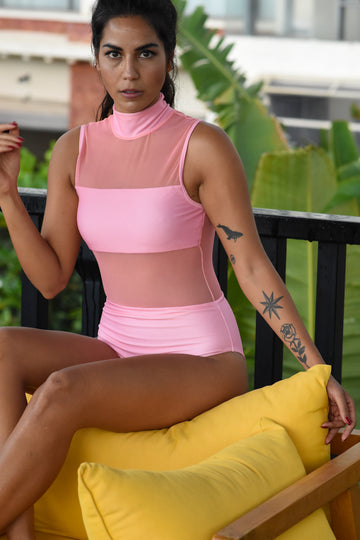 Pamela is our first mesh monokini which is a design innovation combining a bikini & a one piece swimsuit